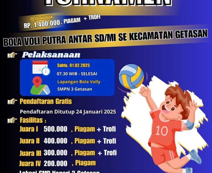 Turnamen Bola Volly SMP Negeri 3 Getasan " Spegatas Cup I" Tahun 2025